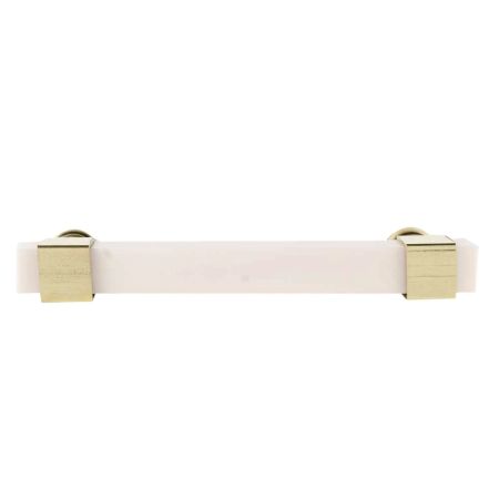 White Resin And Brass Small Door Handles